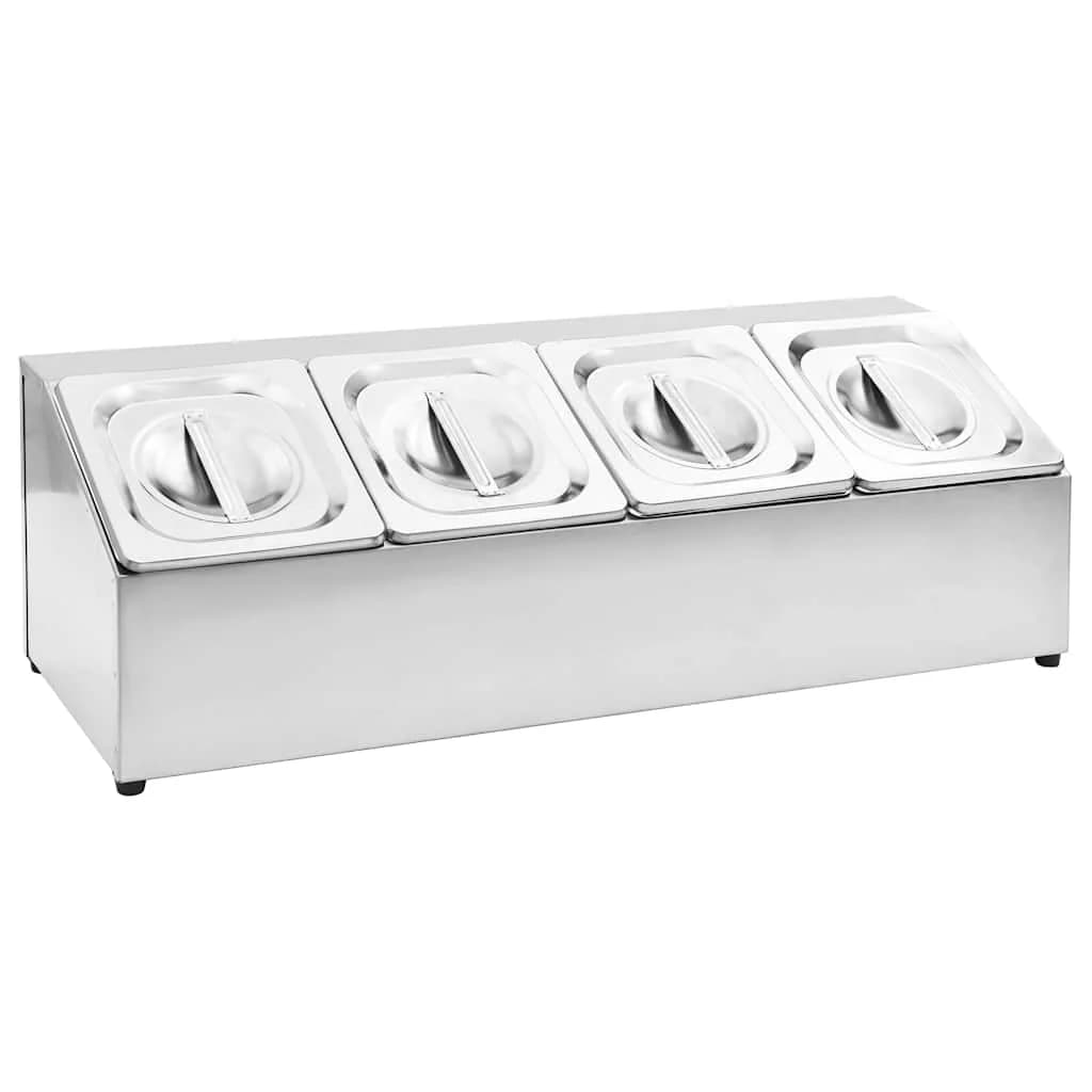 Suporte Gastronorm C/ 4 Recipientes Gn 1/6 Aço Inoxidável - 51221