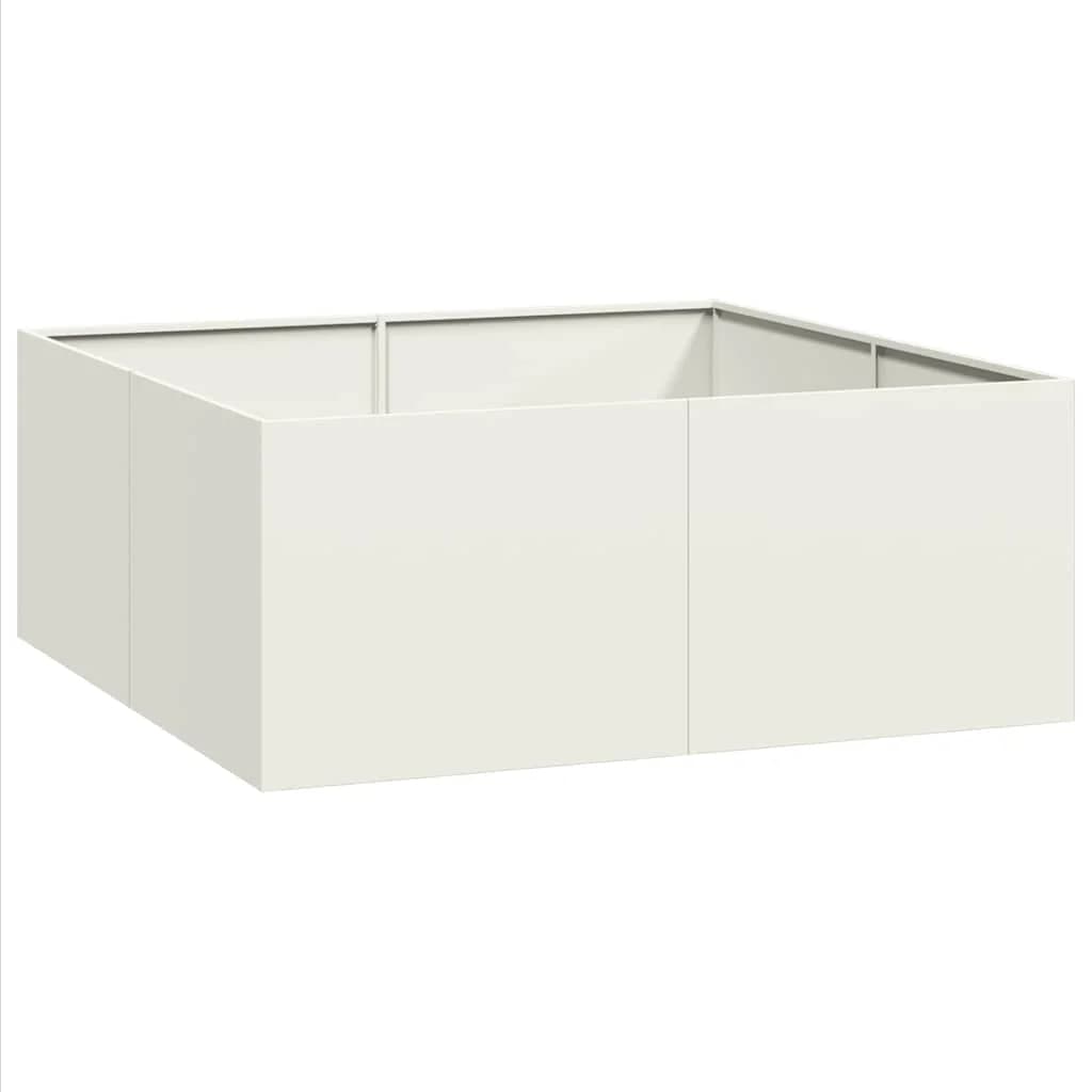 vidaXL Vaso floreira 100x100x40 cm aço branco