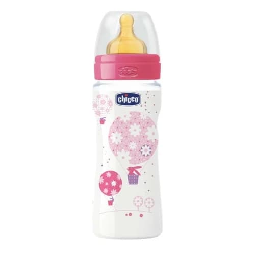 Chicco Biberão Látex Benessere 4M+ 330ml Rosa