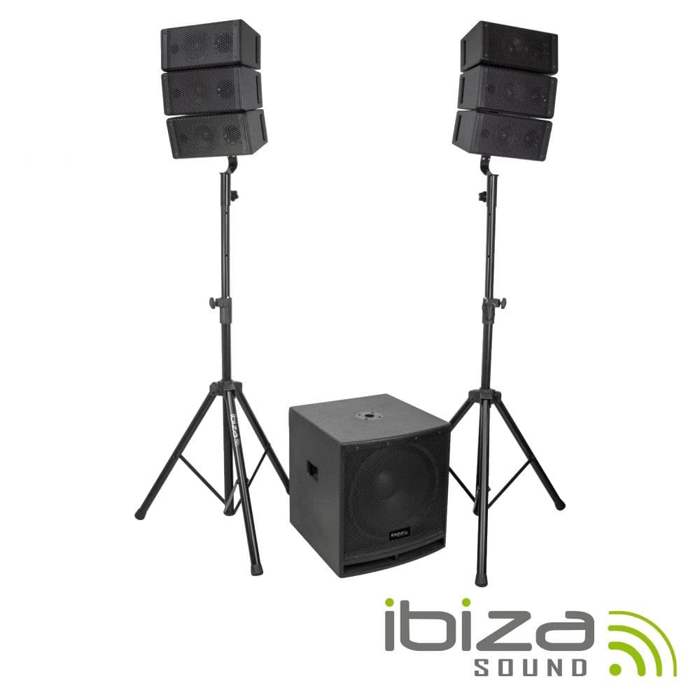Sistema Line-Array Ativo 6 Colunas+sub 15" 800W IBIZA
