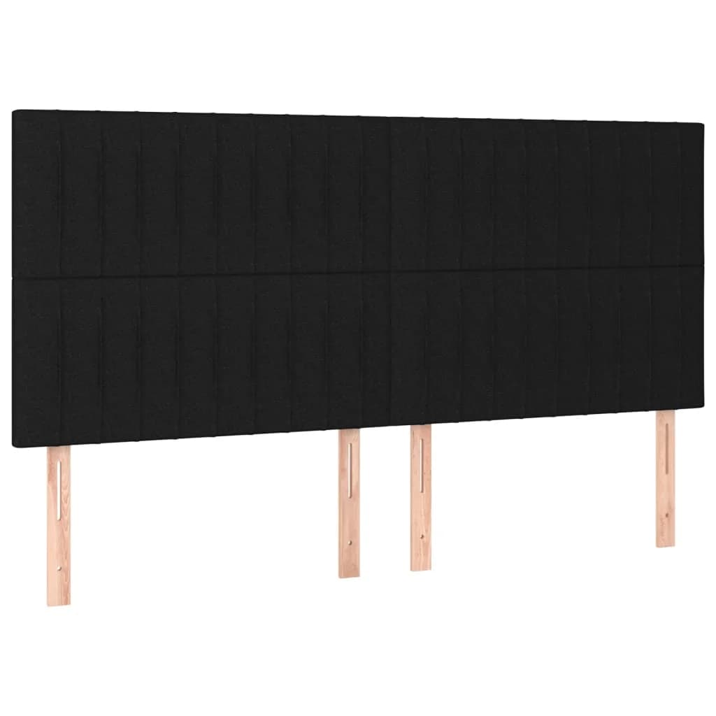 vidaXL Cabeceira Preta 180x5x118/128 cm Tecido