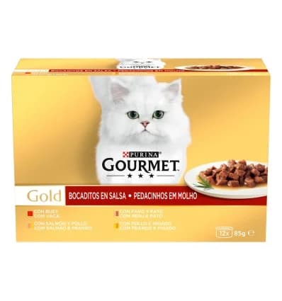 Ração Húmida Purina Gourmet Pack Purina Gourmet Gold Sortido Bocadinhos Molho 12x85g