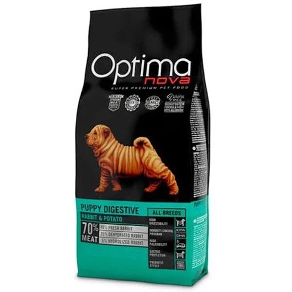 Optima Nova Puppy Digestive Rabbit & Potato Dog 12Kg