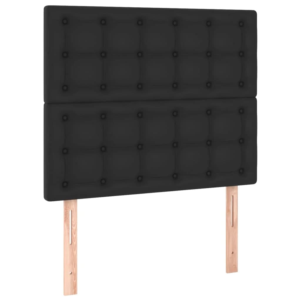 vidaXL Cabeceira Preta 90x5x118/128 cm Couro Sintético