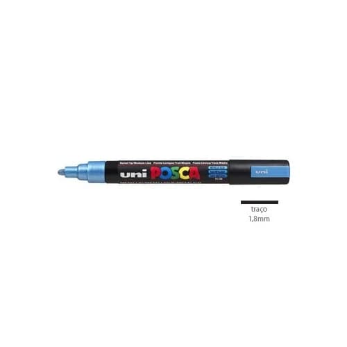 Uni Marcador Posca PC-5M Azul Metálico