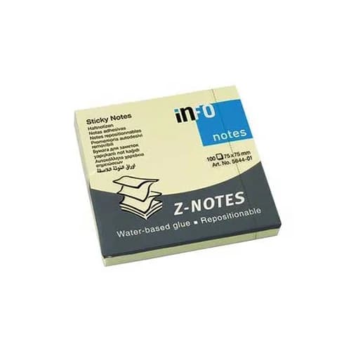 Infonotes Bloco Notas Adesivas Zig-zag 75x75mm 100 Fls Amarelo 12 Un.