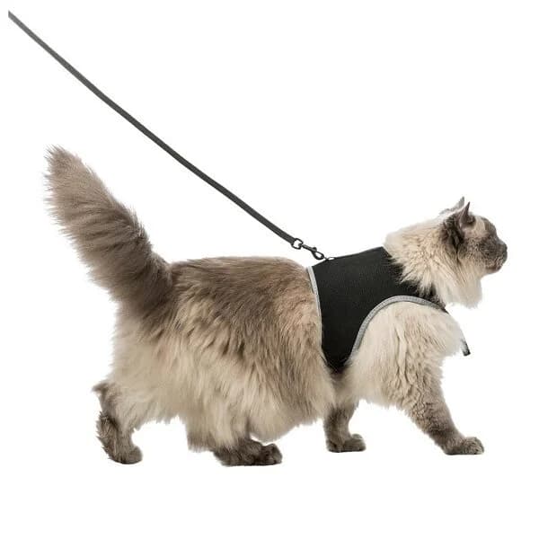 Trixie Peitoral Gatos com Correia Soft 36-54 cm, Preto