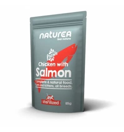 Ração Húmida Naturea Cat Wet Food Frango com Salmão Esterilizado 85g