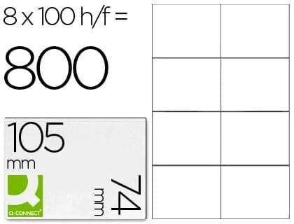 Q-Connect 100 Fls Etiquetas Adesivas 105x74mm - 25213