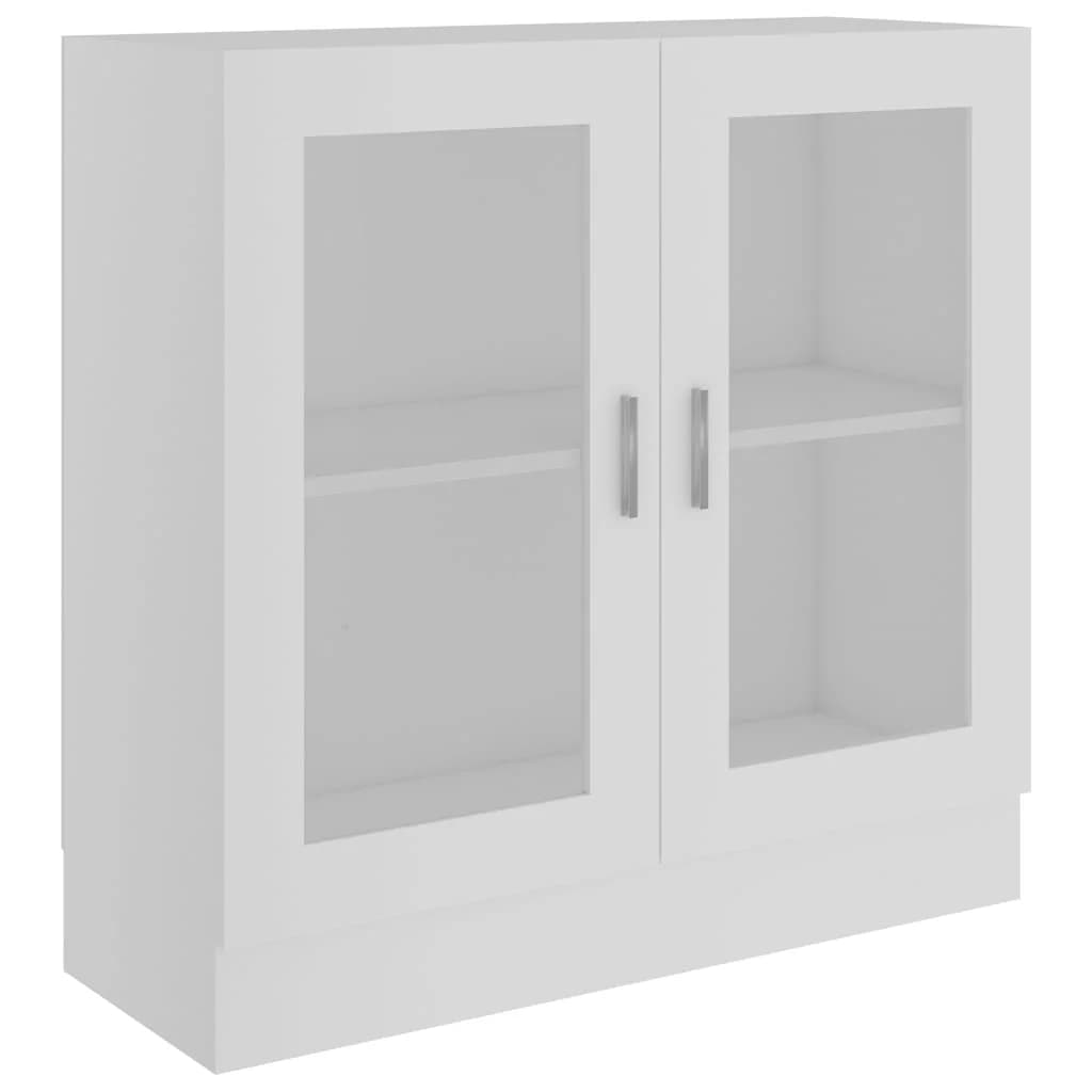 vidaXL Armário vitrine 82,5x30,5x80 cm derivados de madeira branco