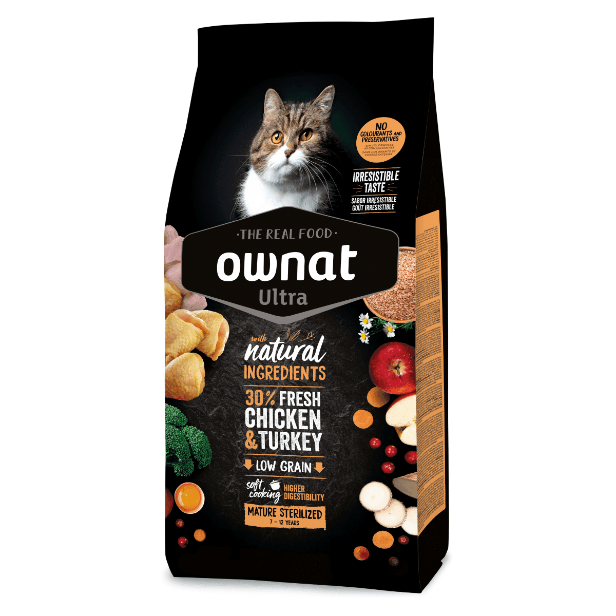 Ownat Ultra Gato Mature Sterilized Frango e Peru 7-12 anos 8Kg