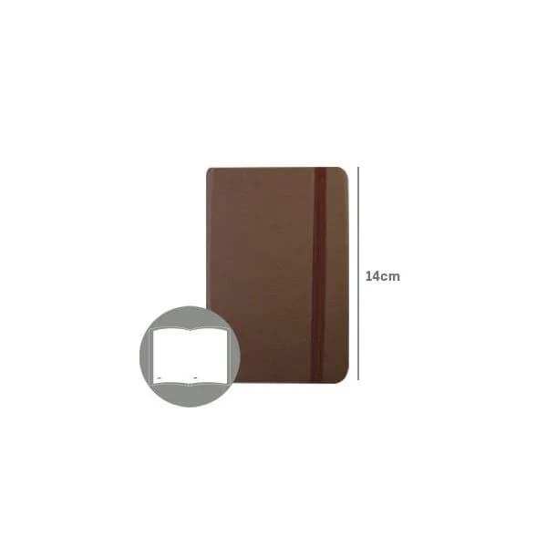 SmartD Bloco de Notas Liso 14x9cm Semi Pele Castanho 116 Flh - SMD6212