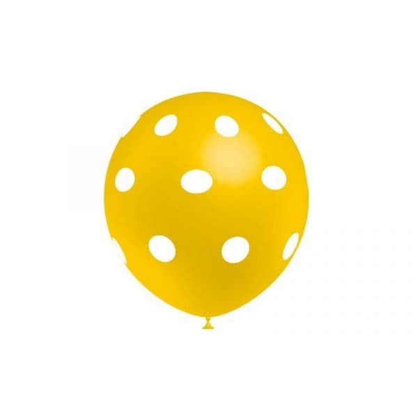 Xiz Party Supplies Pack 10 Balões Bolinhas Amarelo Torrado/Branco - 011204023