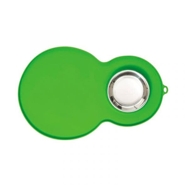 Catit Base de Silicone 45x30cm + Comedouro Inox Green
