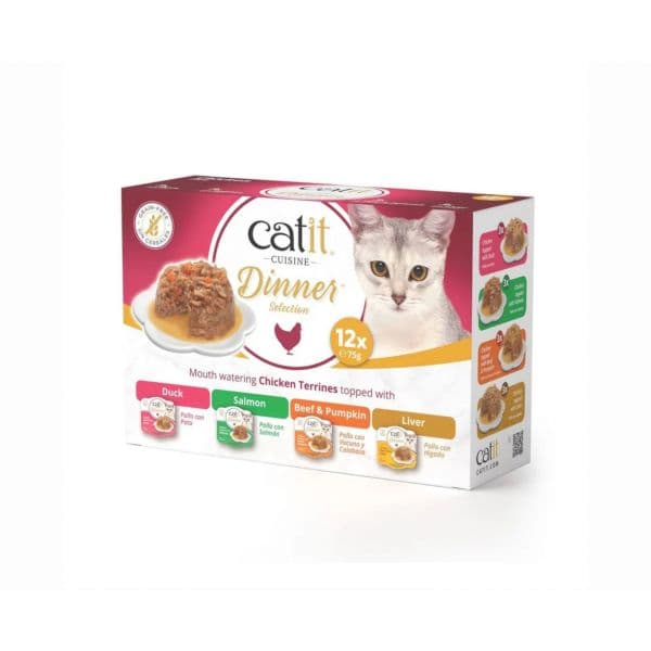 Ração Húmida Catit Cuisine Dinner Frango Adulto 12 x 75g