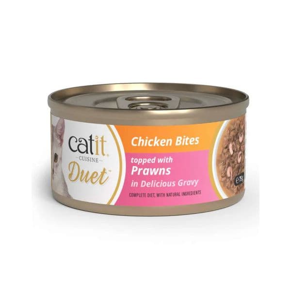 Ração Húmida Catit Cuisine Duet Frango com Gambas/Camarão 75g Adulto
