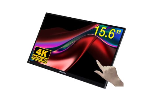 Monitor Verbatim 15.6" PMT-15K 4K Ultra HD 75Hz IPS Touchscreen HDR Metálico USB-C Duplo HDMI