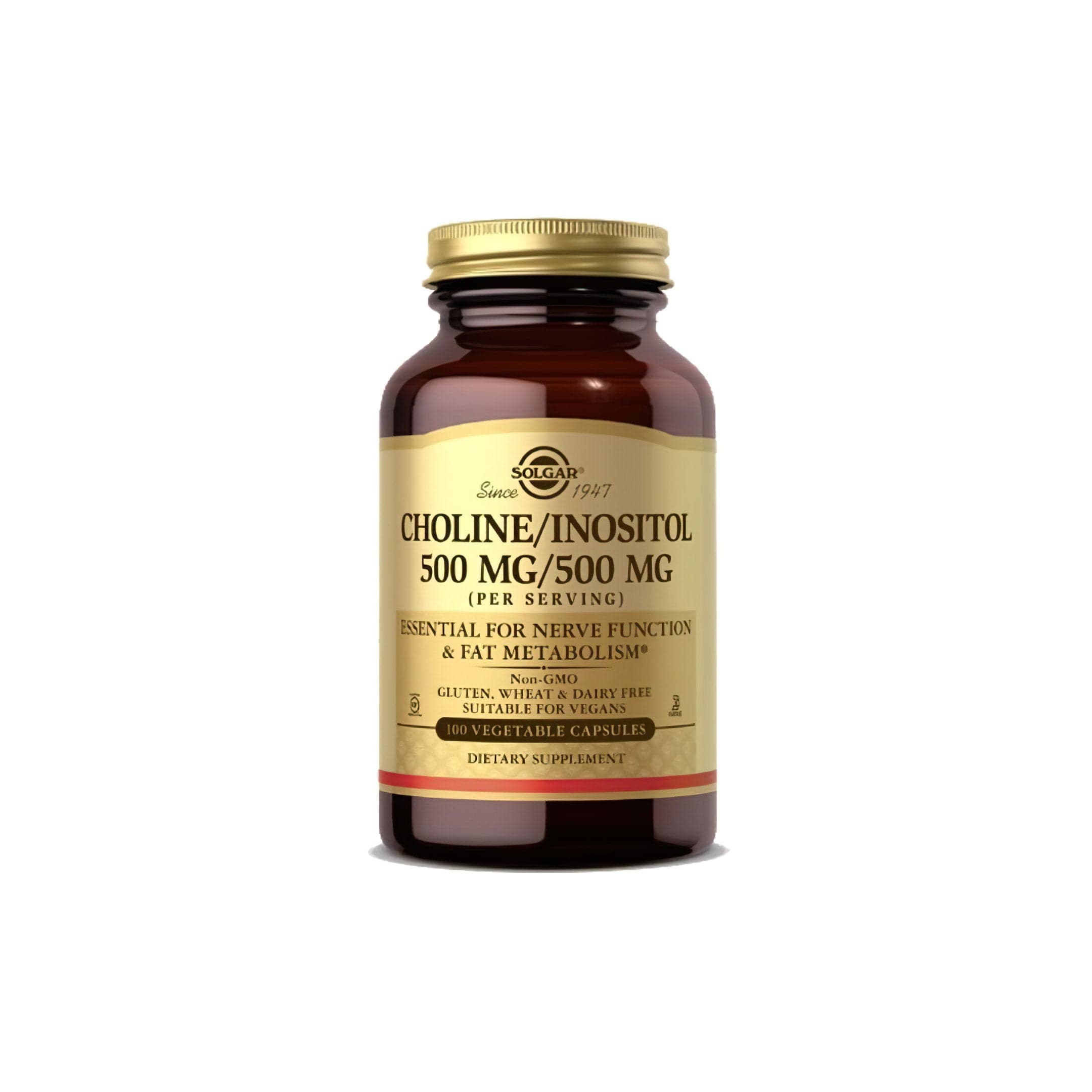 Choline 500 mg Inositol 500 mg 100 Vegetable Capsules