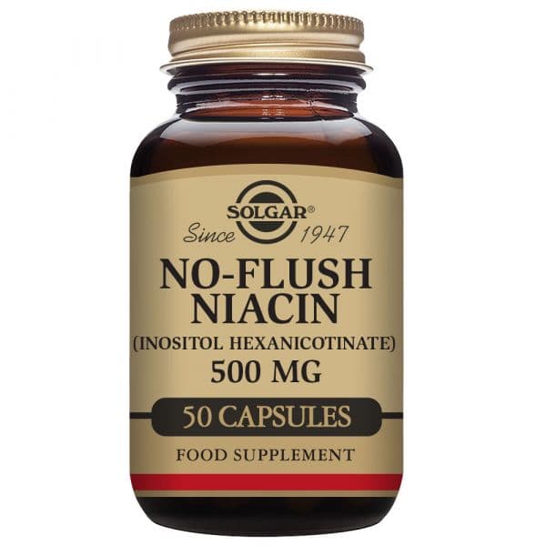 Solgar No-Flush Niacin 500mg 50 Cápsulas