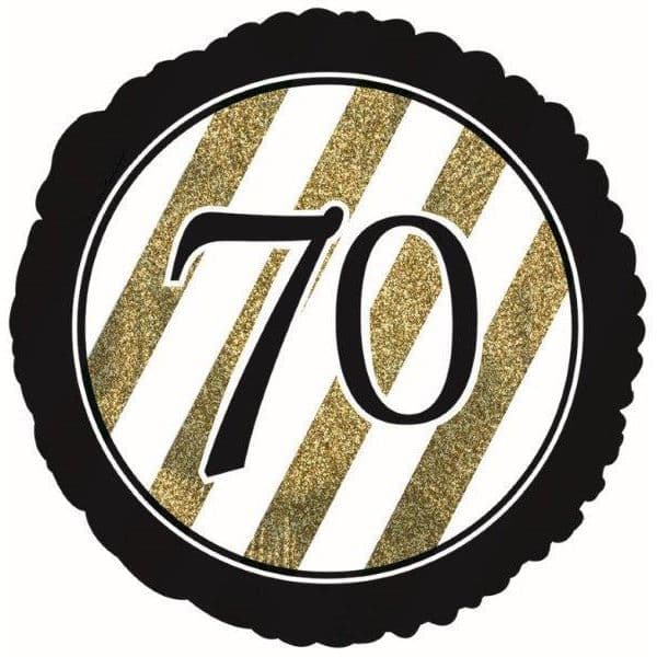 Creative Converting Balão Foil 18" Black & Gold 70 Anos - 120318106