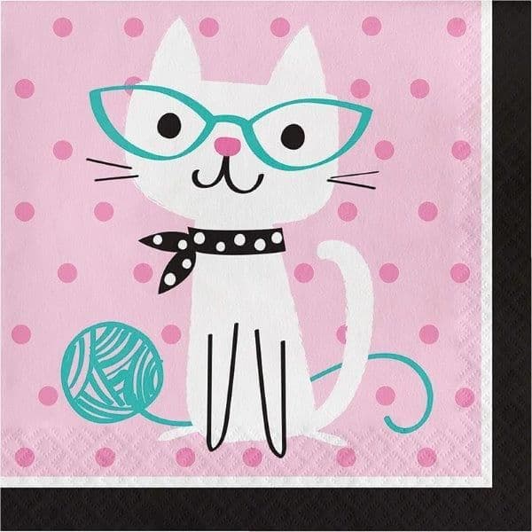 Creative Converting Pack 16 Guardanapos 33cm Purrfect Party - 120328594