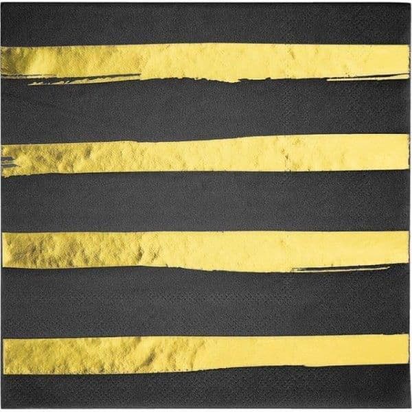 Creative Converting Guardanapos Black & Gold Foil - 120329934