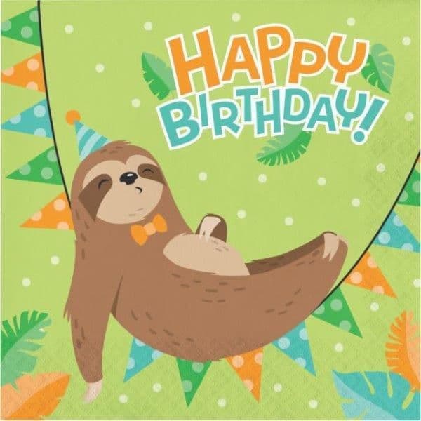 Creative Converting Guardanapos Preguiça Happy Birthday - 120343827