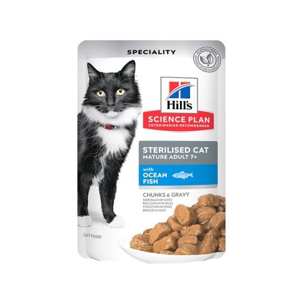 Ração Húmida Hill's Sterilised Mature 7+ Peixe do Oceano 85g