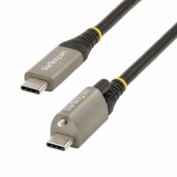 StarTech.com - Cable de 1m USB-C con Tornillo Superior de Fijación -10Gbps - Cable Tipo C USB 3.1/3.2 Gen 2 - con Carga por Entr - USB31CCTLKV1M