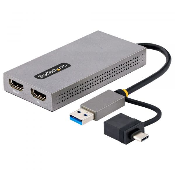 Startech Adaptador USB-A para HDMI 107B USB 3.0 Duplo 4K 30Hz Cinzento