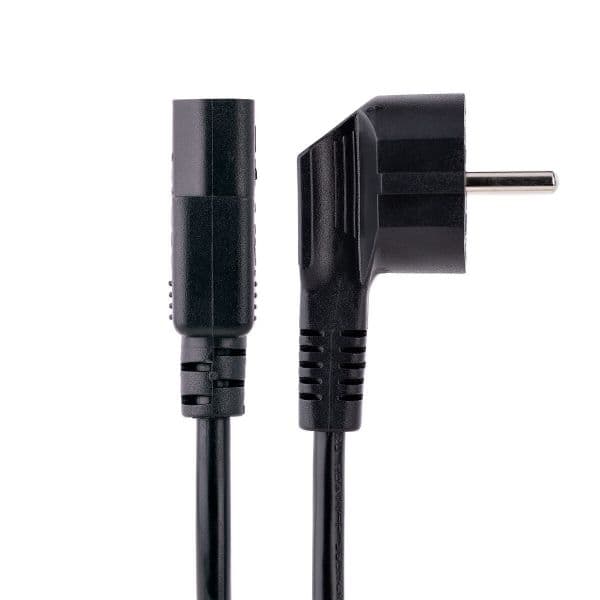 StarTech.com - Cable de 1m (3 pies) de Alimentación para Ordenador, 18AWG, UE Schuko a C13, 250V 10A, Cable de Corriente, Cable - 713E-1M-POWER-CORD