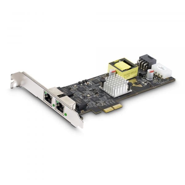 Startech.com PCIe 2x Intel I225-V PoE 2.5Gb Dual Portas Interna NBASE-T Placa de Rede