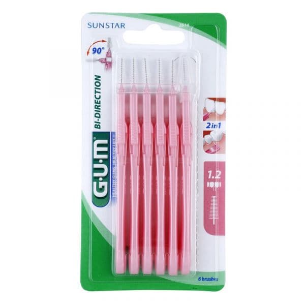 G.U.M Pack 6 Escovas Interdentais Proxabrush Bi Direction 1,2mm