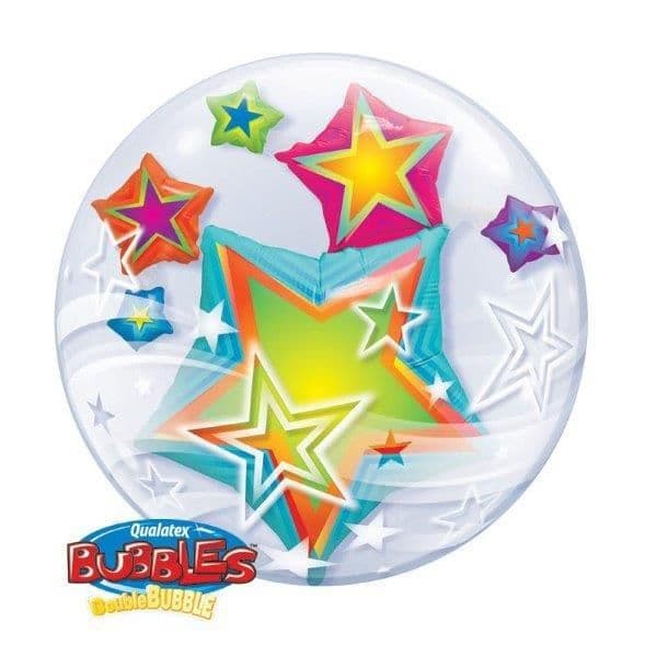 Qualatex Balão Double Bubble Estrelas - 020011962
