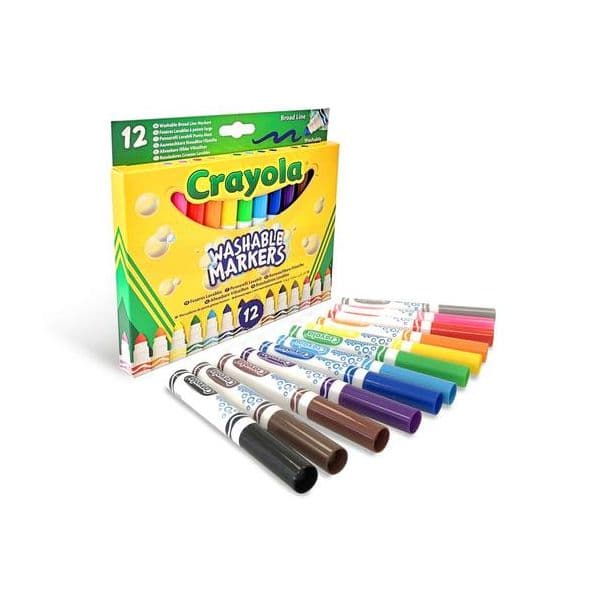 Crayola Set 12 Marcadores Super Laváveis Maxi Punta