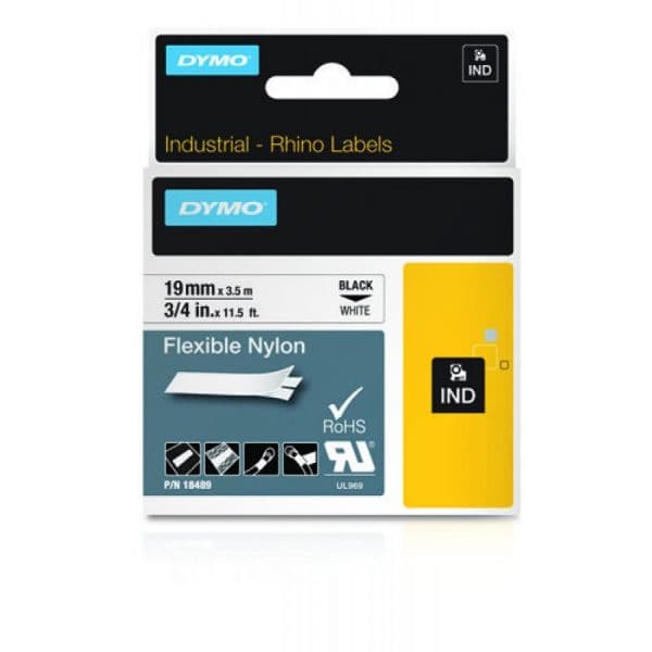 Dymo Fita p/ Etiquetadora Rhinopro 19mmx3.5m Black/White - 18489