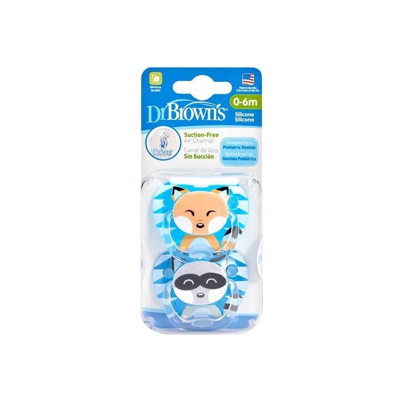 Dr. Brown's Chupeta PreVent Animal 0-6m Azul