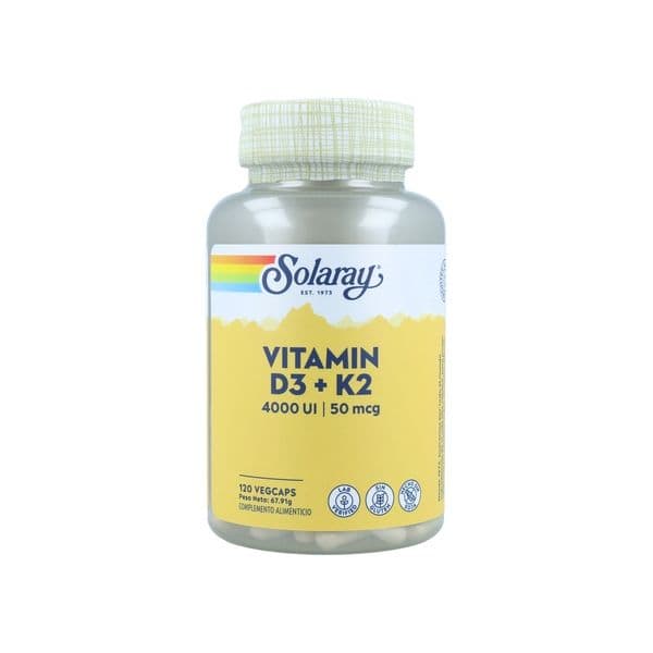 Solaray Vitamina D3 e K2 120 Cápsulas Vegetais