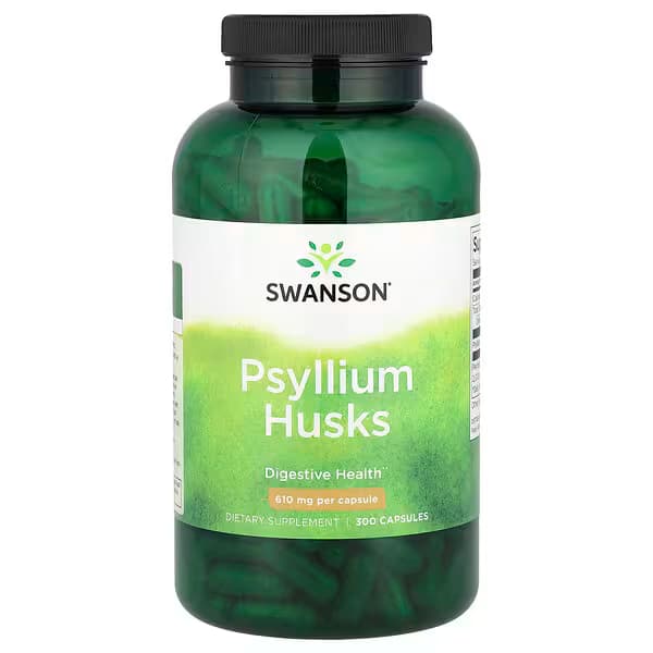 Swanson Cascas de Psyllium Premium 610mg 300 Cápsulas