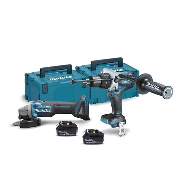 Makita Minirebarbadora 18V + Berbequim com percussão 18V DLX2130TJ2