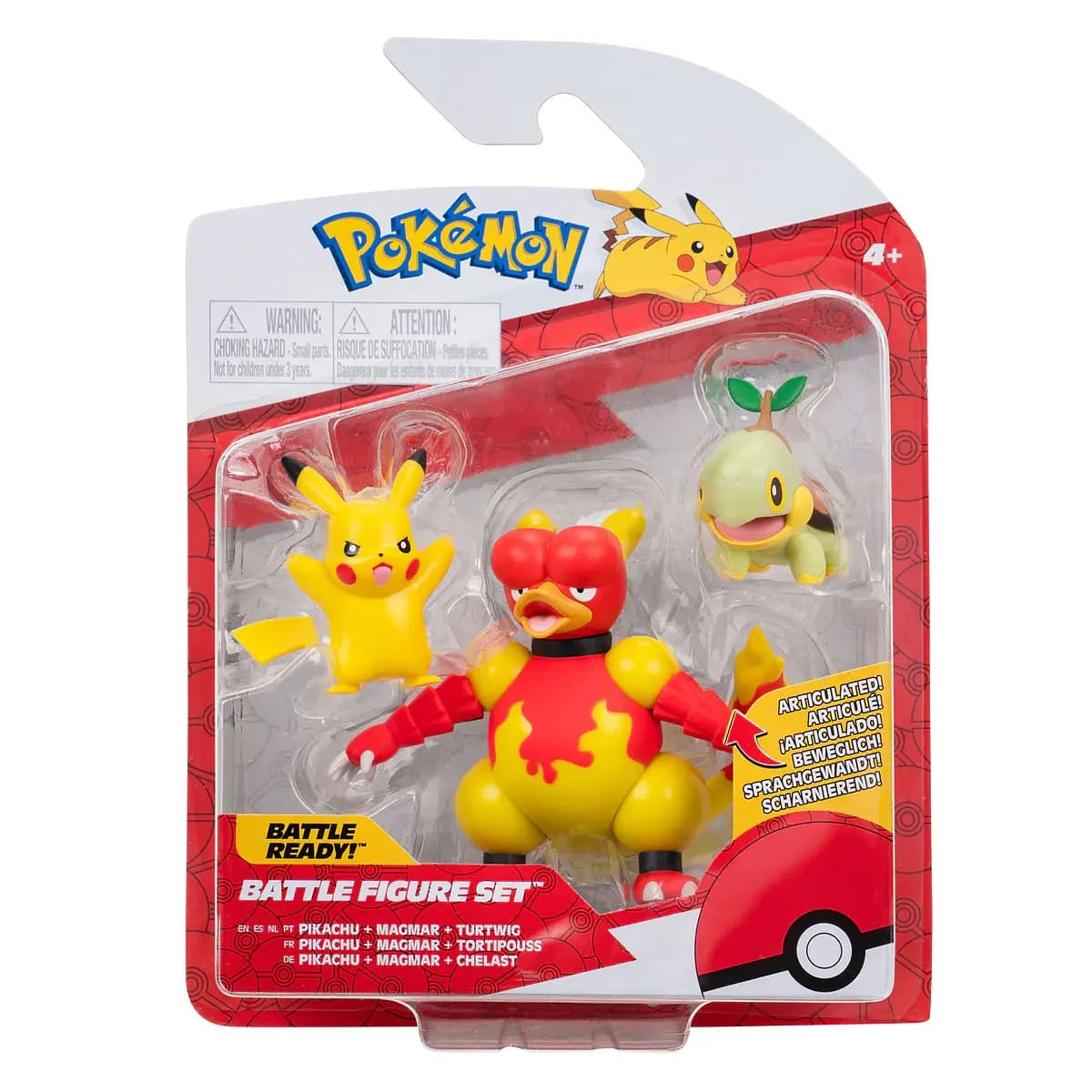 Pokémon Battle Figure Set - Pikachu + Magmar + Turtwig