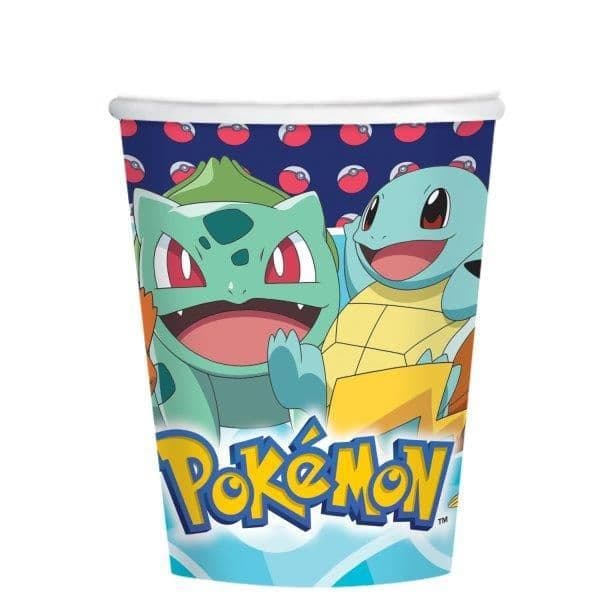 8 Copos Papel Pokémon