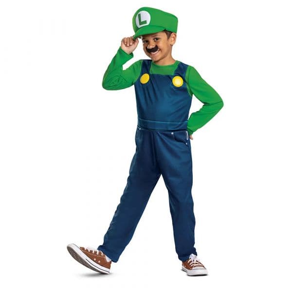 Disguise Fato Elegante Super Mario Luigi 3-4 Anos