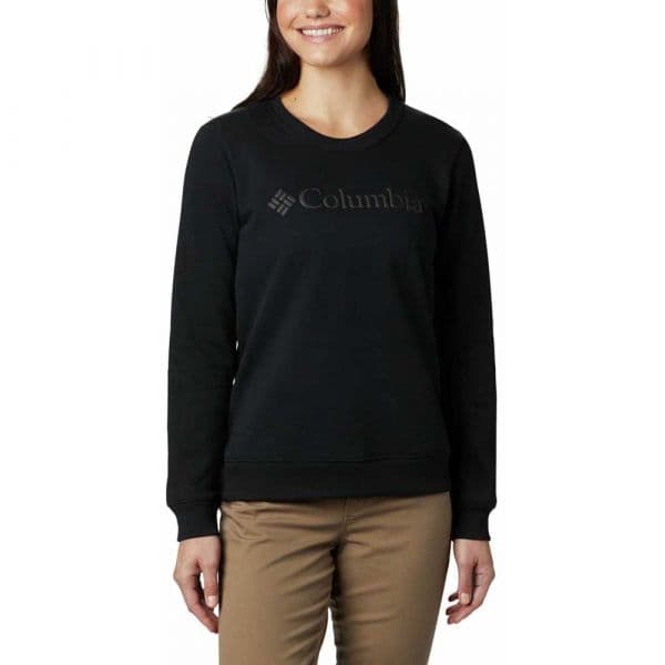 Columbia Logo Crew Sweatshirt Preto S Mulher