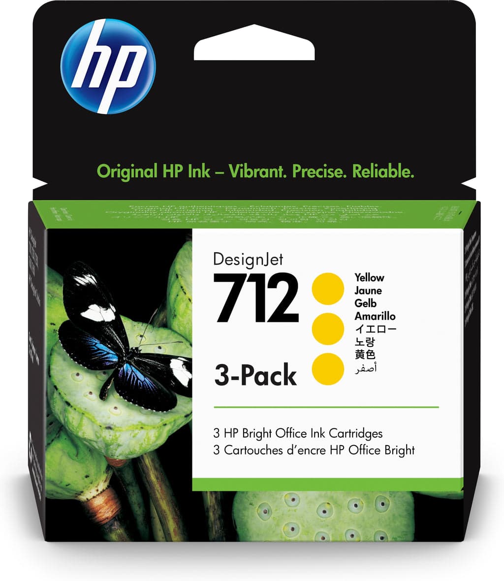 Tinteiro HP 712 3-Pack 29-ml Yellow