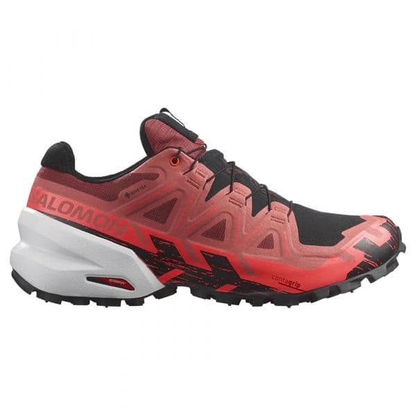 Salomon Sapatilhas de Trail Running Spikecross 6 Goretex Cow Hide / Black / Fiery Coral 46 2/3