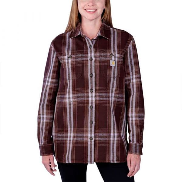 Carhartt Twill Plaid Long Sleeve Shirt Castanho XL