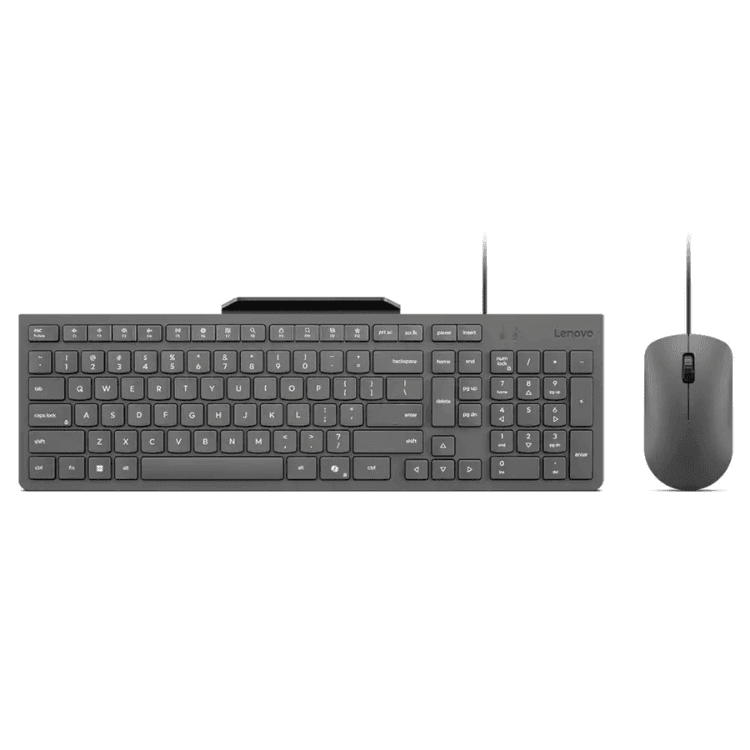 CONJUNTO TECLADO E RATO LENOVO GX31R09789 C/ FIO / SUPORTE PARA TELEFONE / LAYOUT PT / CINZENTO - 3