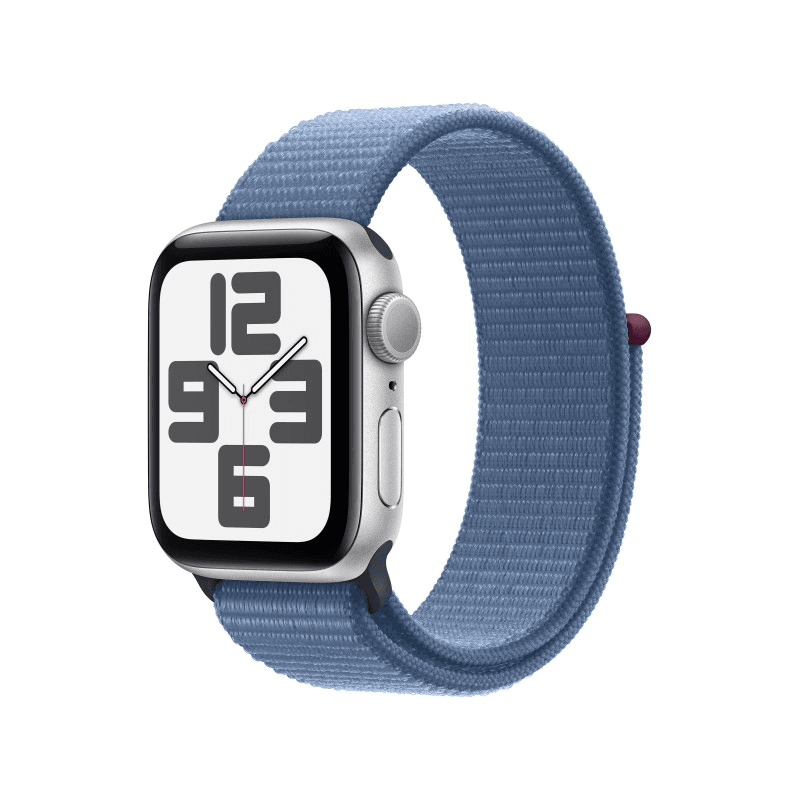 Apple Watch SE (2023) GPS 40mm Alumínio Prateado c/ Loop Desportiva Azul Inverno - MRE33QL/A