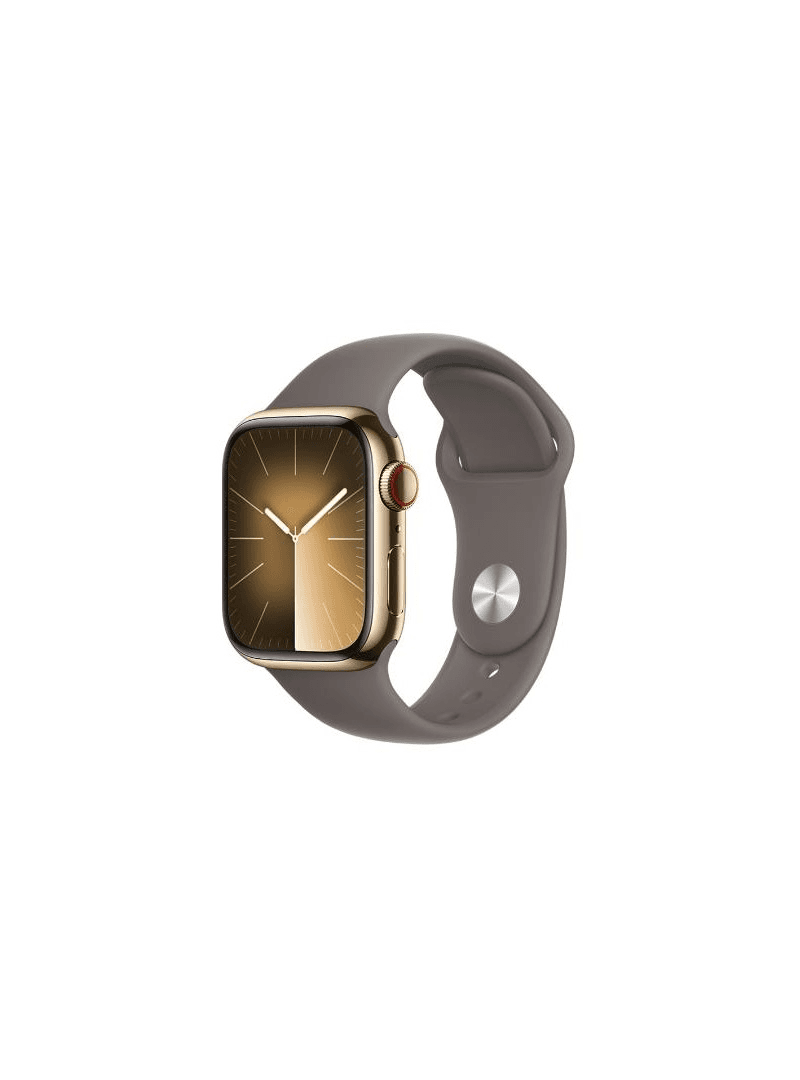Apple Watch Series 9 GPS + Cellular 41mm Aço Inoxidável Dourado c/ Bracelete Desportiva Barro - Medium/Large - MRJ63QL/A